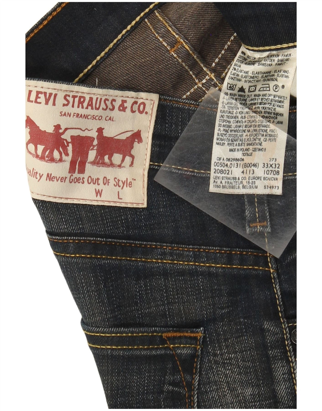Levi's Jean Droit 504 Homme Bleu W33 L29 Coton