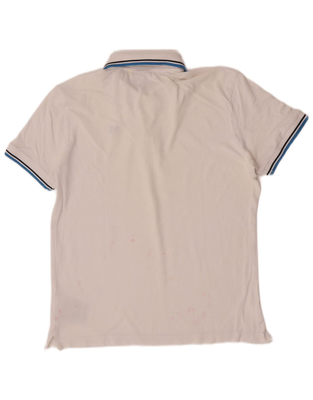 Diadora Polo Homme Coton Rayé Blanc Moyen