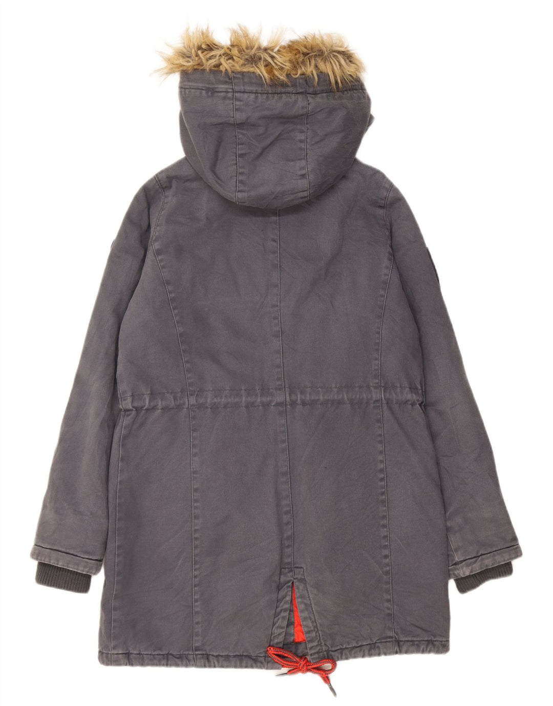 Mistral Veste Parka à capuche surdimensionnée pour femme UK 10 Petit coton gris