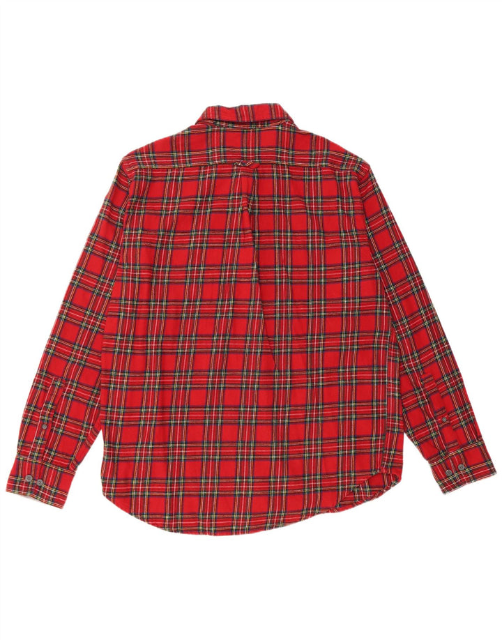 Eddie Bauer Chemise en flanelle pour homme en coton à grands carreaux rouges