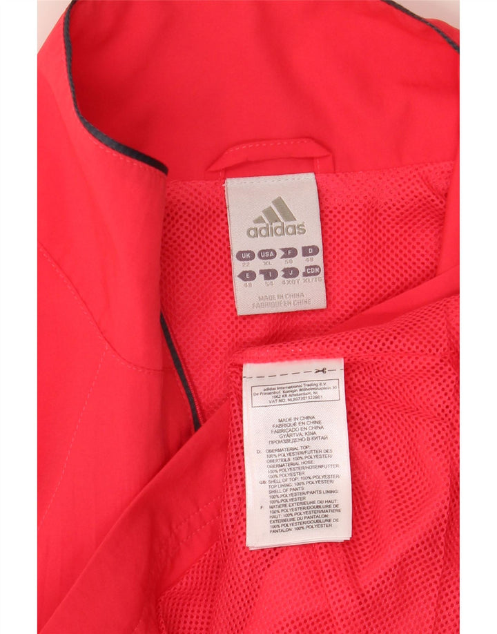 Adidas Veste de survêtement pour femme UK 22 XL Rouge Polyester