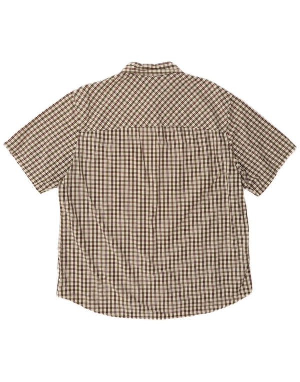 Jack Wolfskin Chemise à manches courtes pour homme Coupe régulière UK 44/46 XL Marron à carreaux