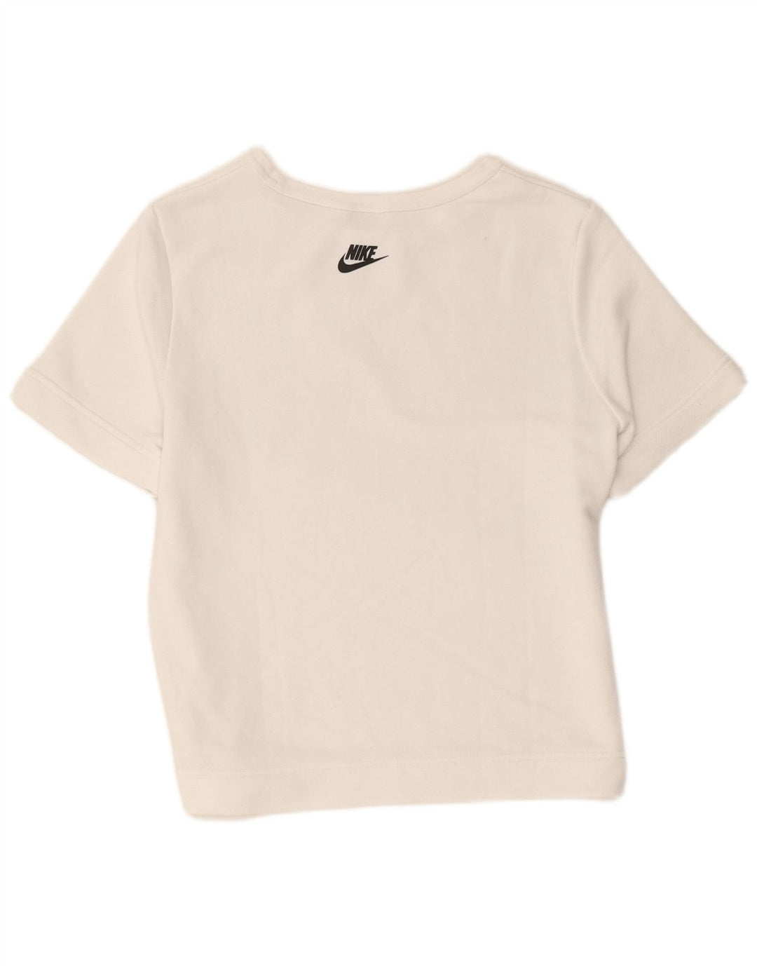Nike Sweat-shirt graphique à manches courtes pour femme UK 14 Blanc moyen