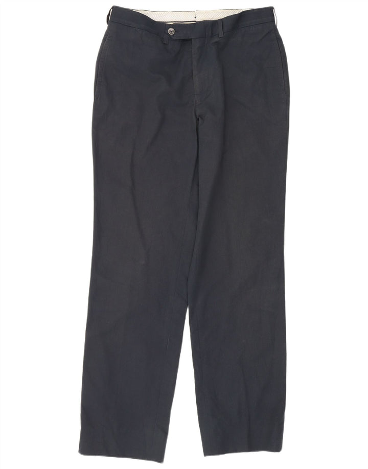 Massimo Dutti Pantalon Chino Regular Homme Moyen W31 L29 Bleu Marine Coton