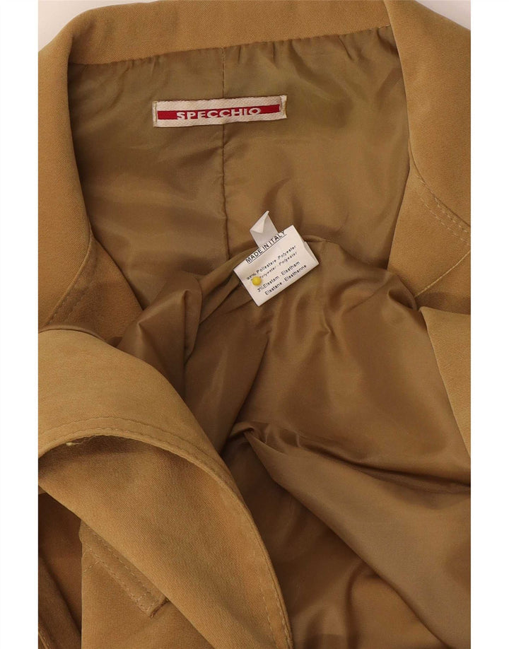 Specchio Veste Blazer 4 Boutons Femme UK 14 Grand Beige Polyester