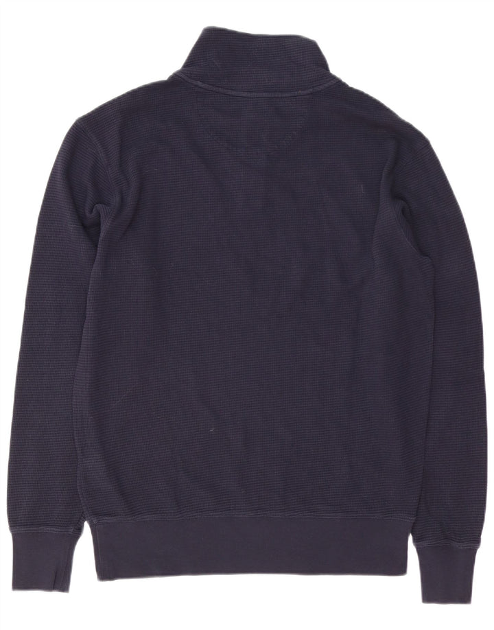 Gant Homme Zip Neck Sweatshirt Jumper Petit Bleu Marine Coton