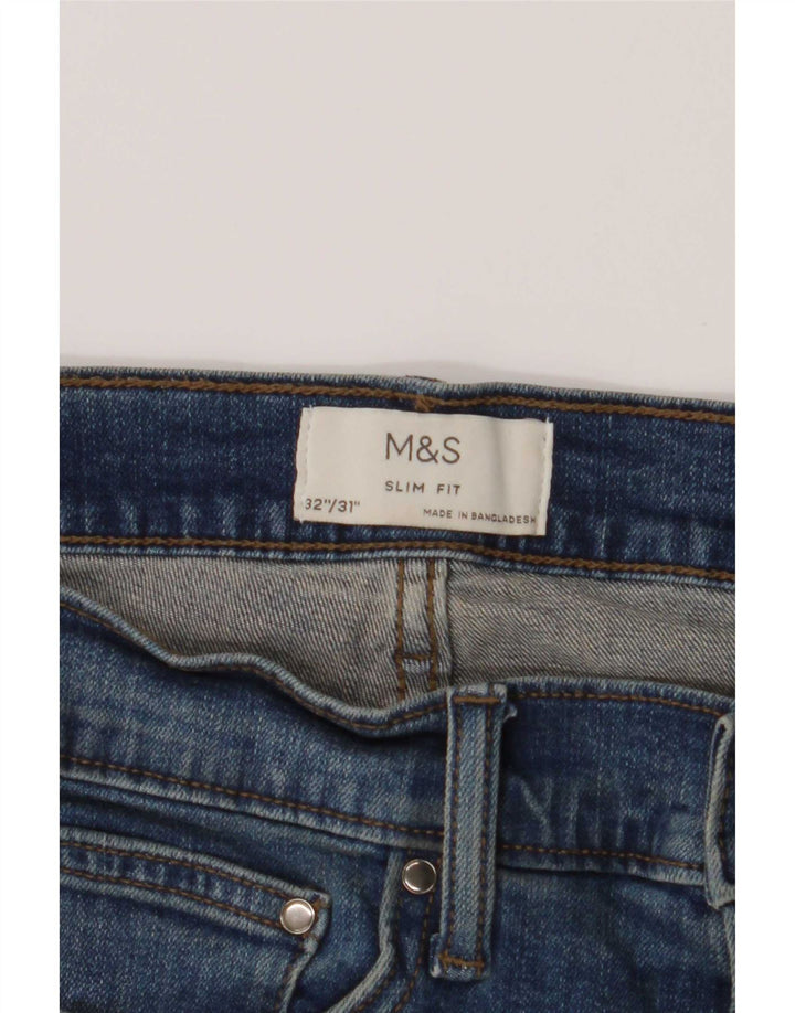 Marks & Spencer Jean Slim Homme W32 L31 Bleu Coton
