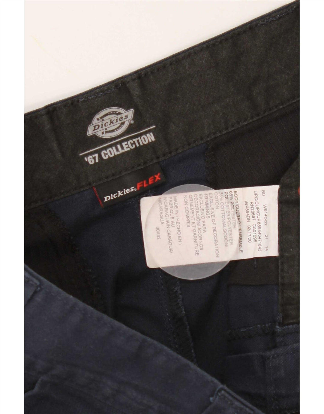Dickies Pantalon Chino Droit Homme W30 L32 Bleu Marine Polyester