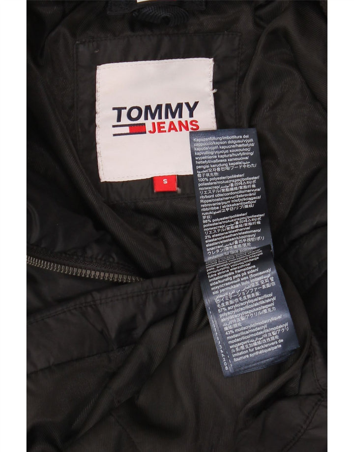 Tommy Hilfiger Manteau rembourré à capuche pour femme UK 10 Petit Noir Polyester