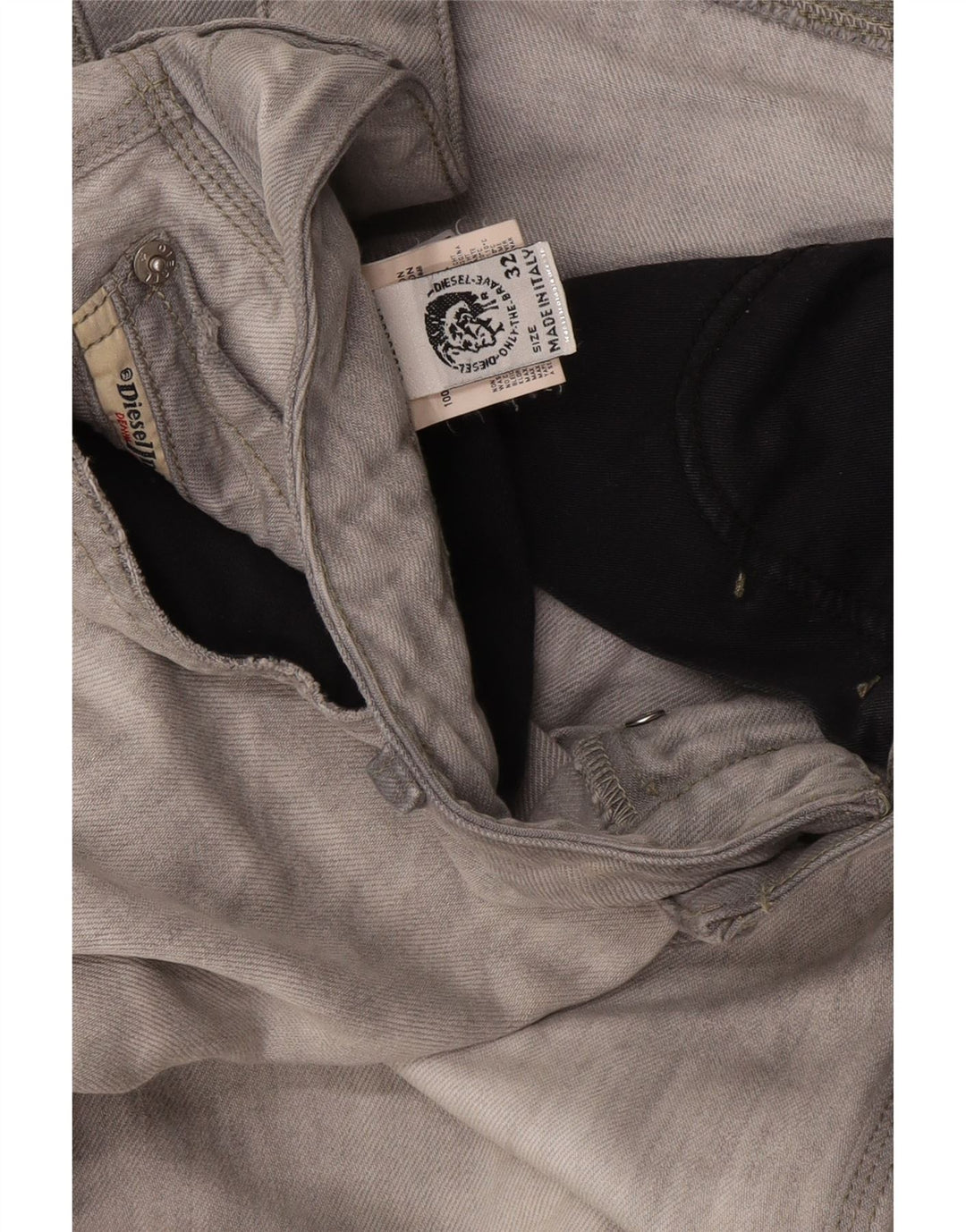 Diesel Jean Droit Homme W32 L34 Gris Coton