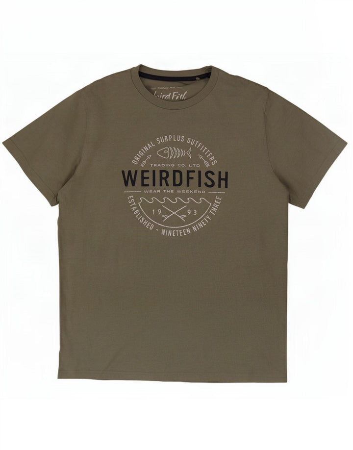 Weird Fish T-Shirt graphique pour hommes, grand coton kaki