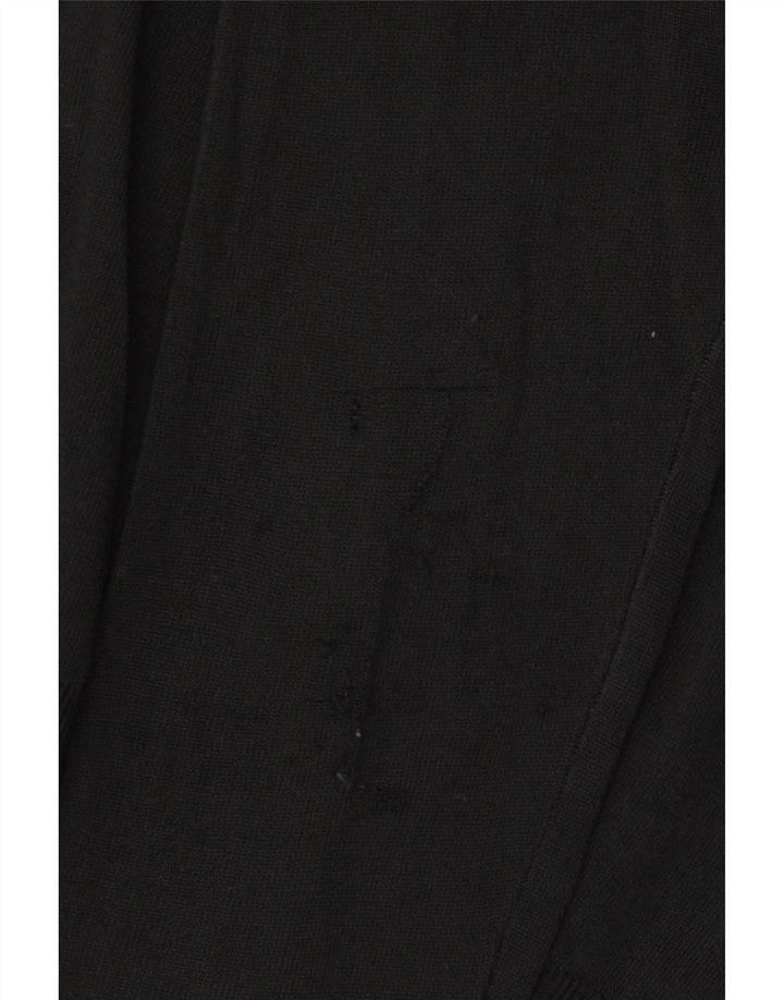 Zara Womens Basic Crop Cardigan Top UK 14 Large Noir Viscose