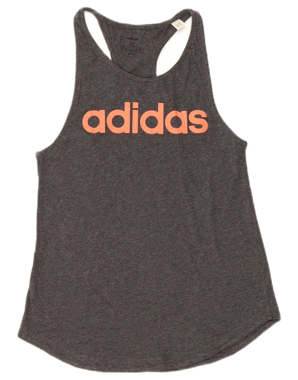 ADIDAS Débardeur graphique pour femme UK 4/6 XS Gris Coton