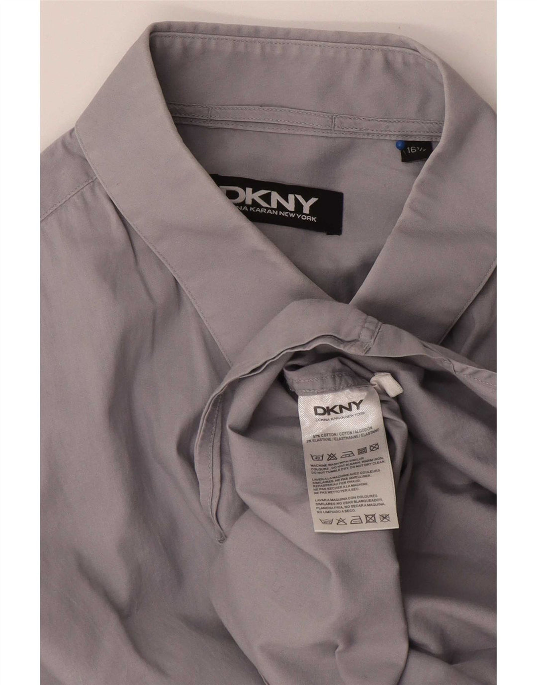 Dkny Chemise Homme Taille 16 1/2 Grand Coton Gris