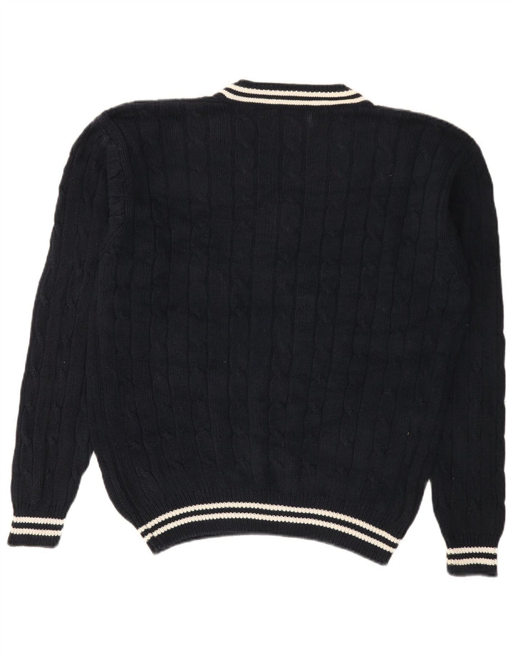 Charro Pull Col V Homme Coton Rayé Bleu Marine Moyen