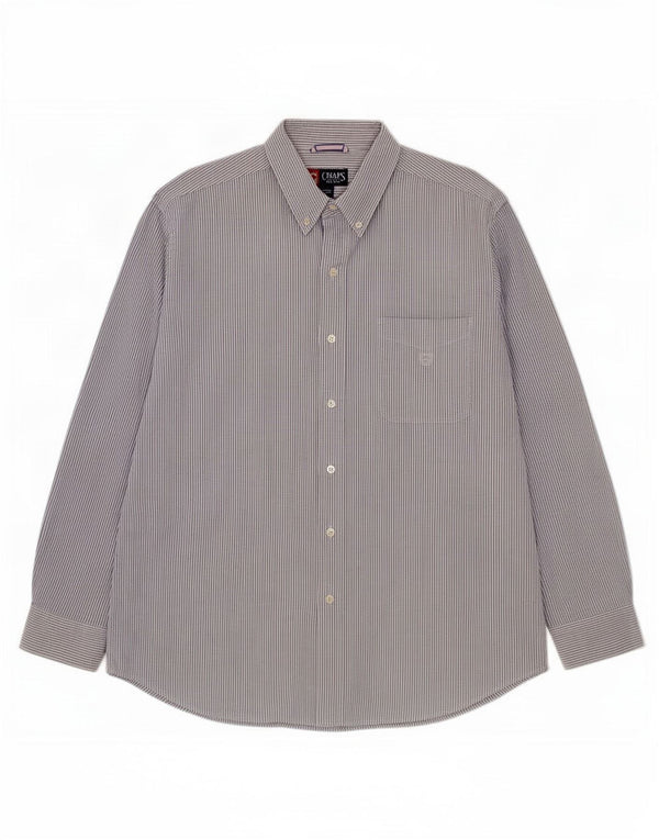 Chaps Chemise Homme Large Bleu Rayure Coton