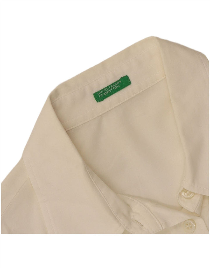 Benetton Chemise Femme UK 12 Medium Blanc