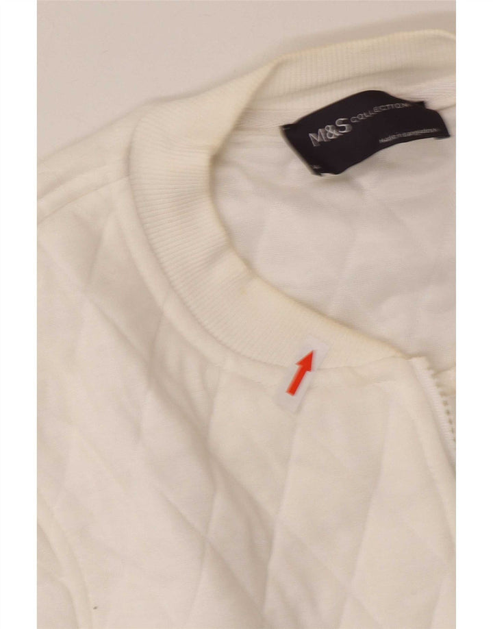 Marks & Spencer Veste matelassée pour femme UK 14 Large Blanc Polyester
