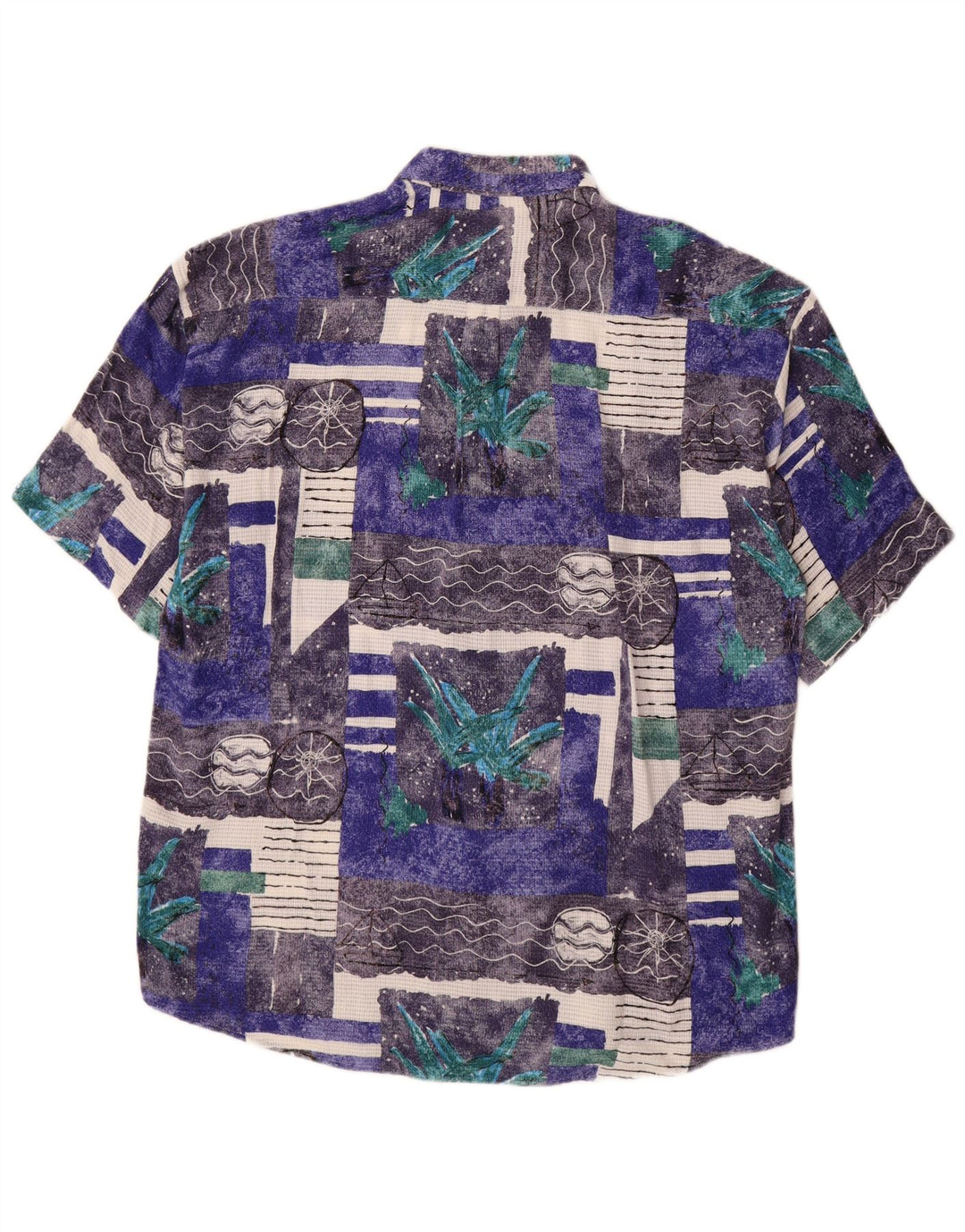 Conte Massimo Chemise à manches courtes pour homme avec motif abstrait Taille 43/44 XL Bleu