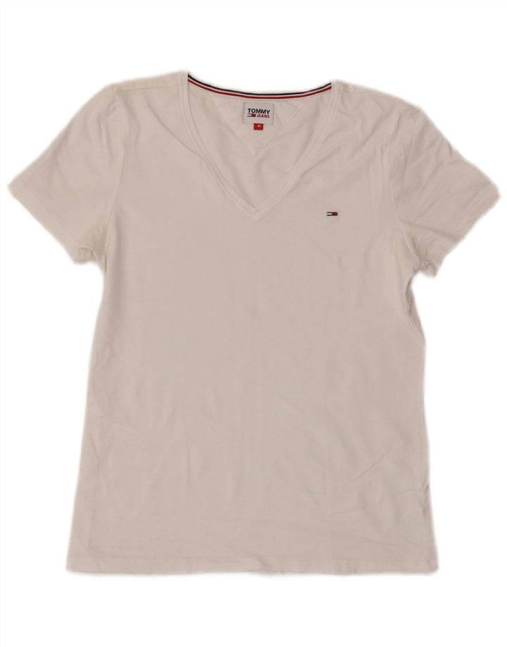 Tommy Hilfiger T-shirt pour femme UK 12 Medium Blanc