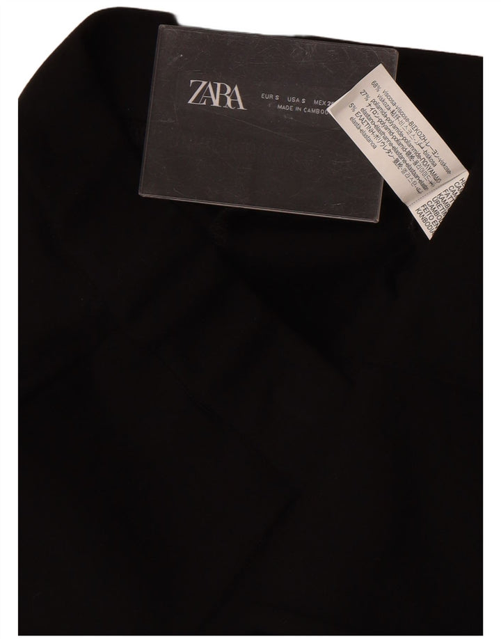 Zara Pantalon De Costume Bootcut Femme Petit W26 L29 Noir Viscose