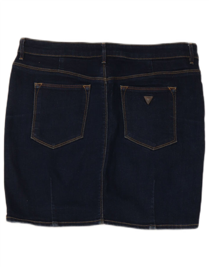 Guess Femme Mini Jupe En Jean W29 Bleu Moyen Coton