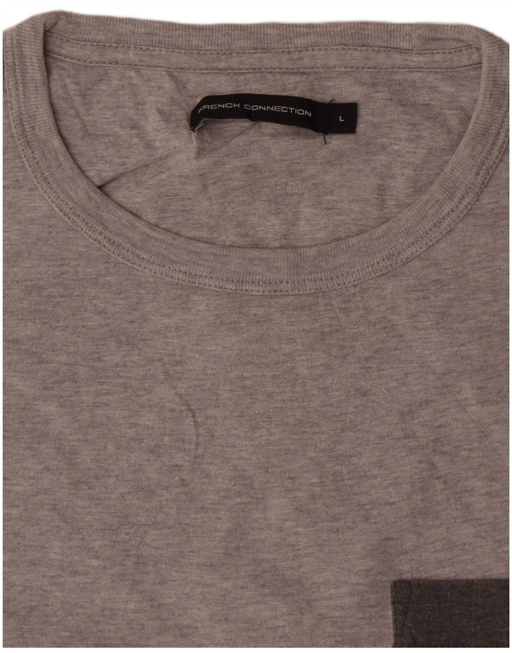 French Connection T-Shirt Homme Haut Large Gris Coton