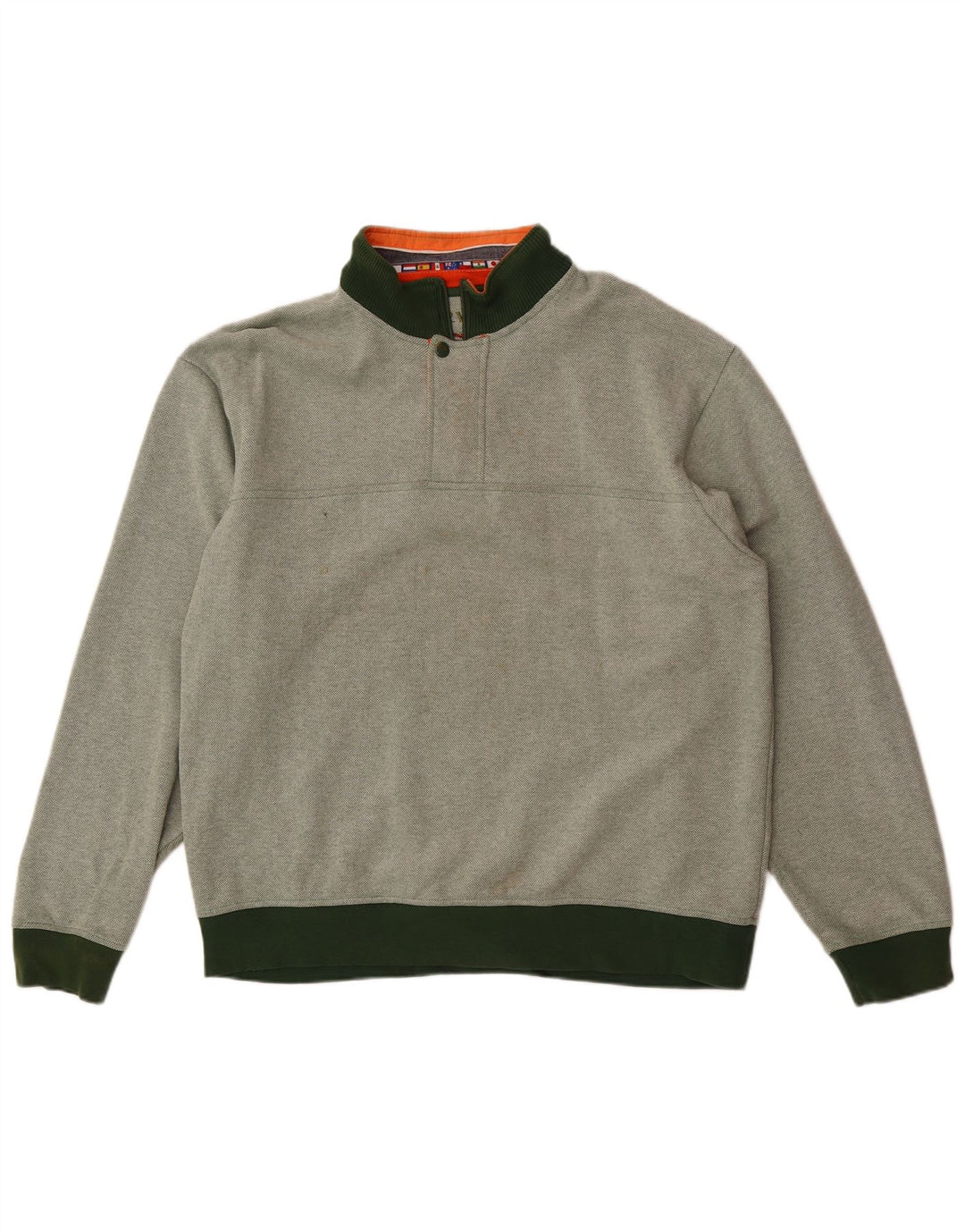 Orvis Sweat-shirt à col zippé pour homme, grand coton vert