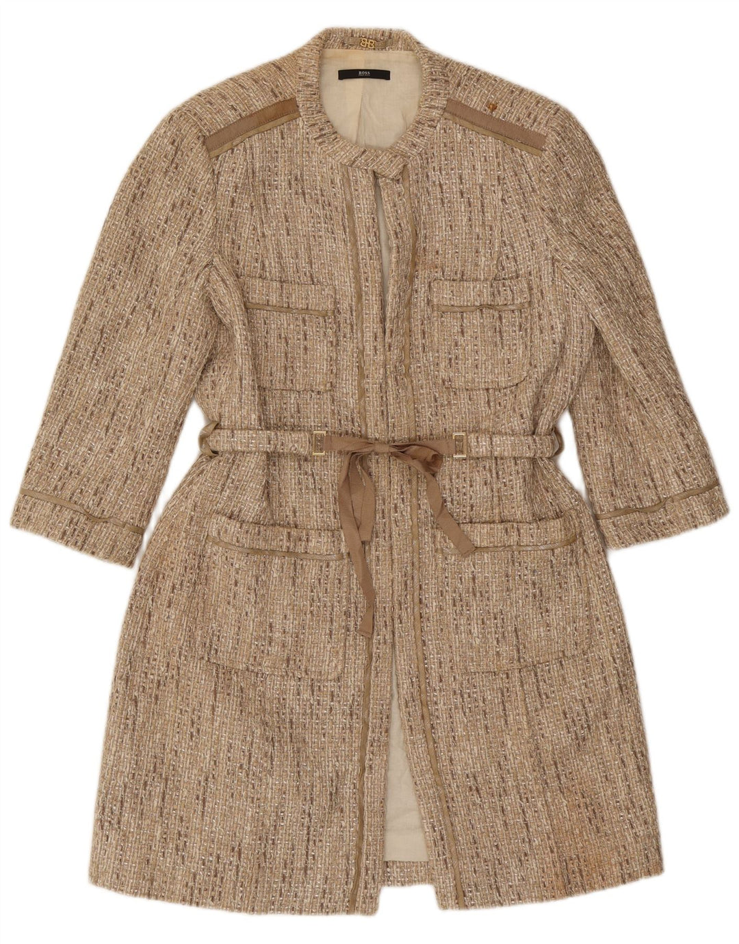Hugo Boss Pardessus pour femme UK 14 Coton beige moyen