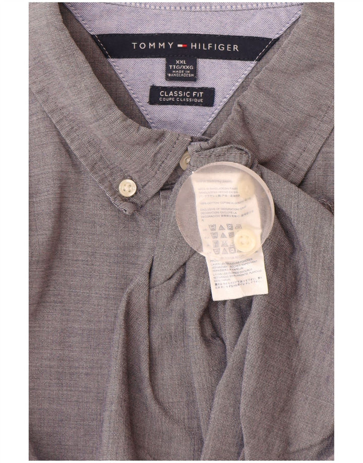 Tommy Hilfiger Chemise coupe classique pour homme 2XL Gris Coton