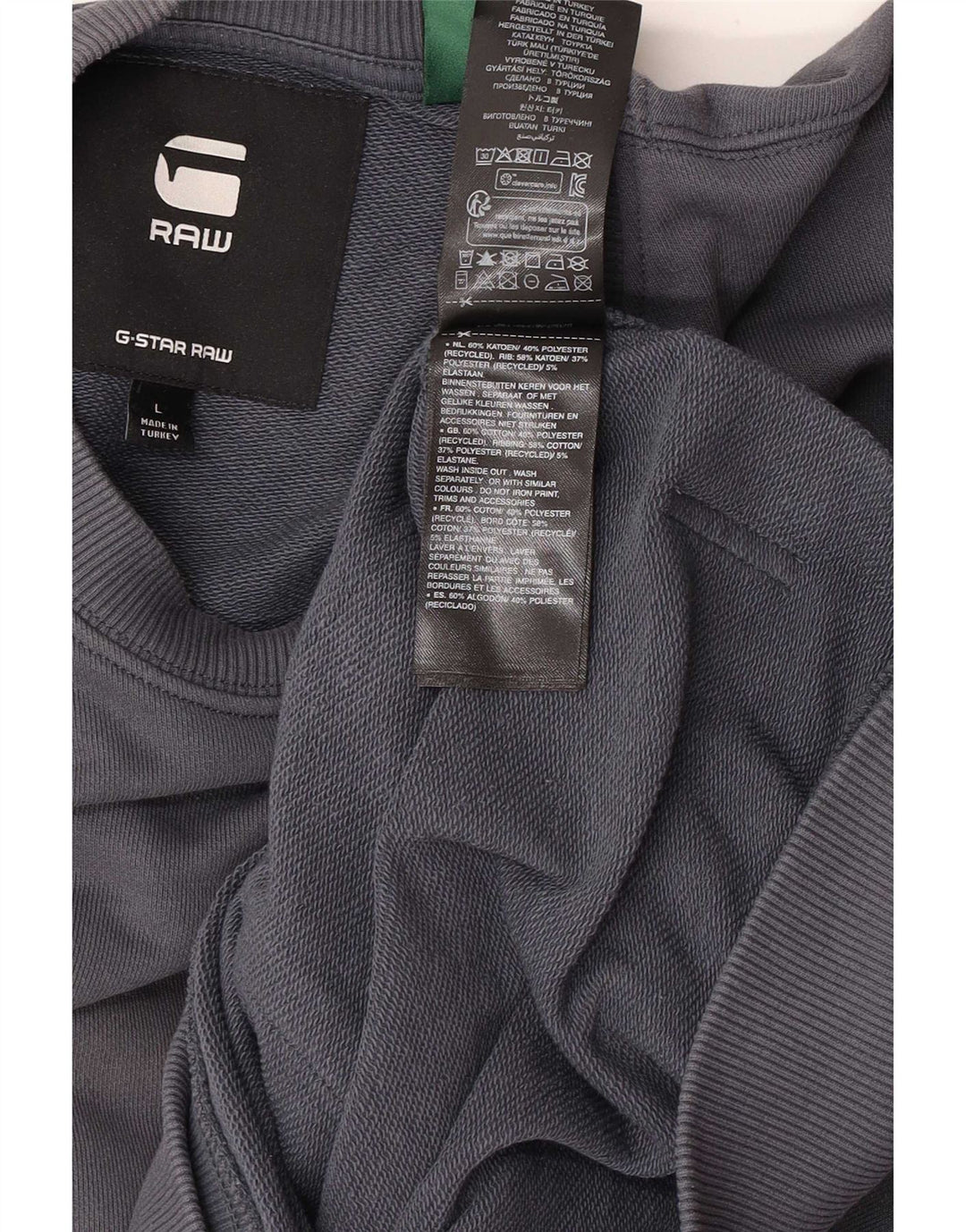 G-Star Homme Sweatshirt Jumper Large Gris Coton
