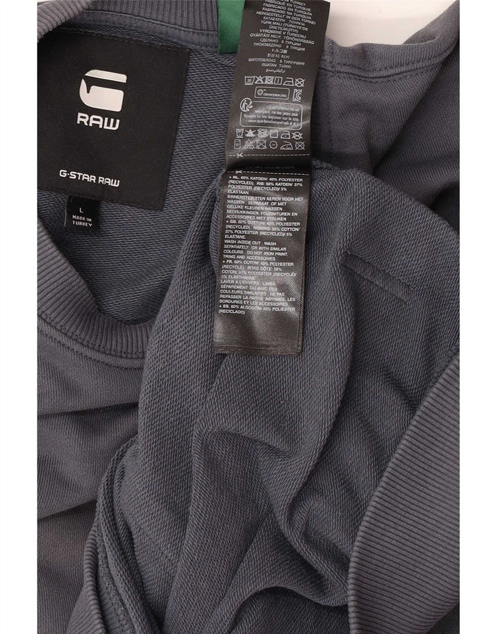 G-Star Homme Sweatshirt Jumper Large Gris Coton