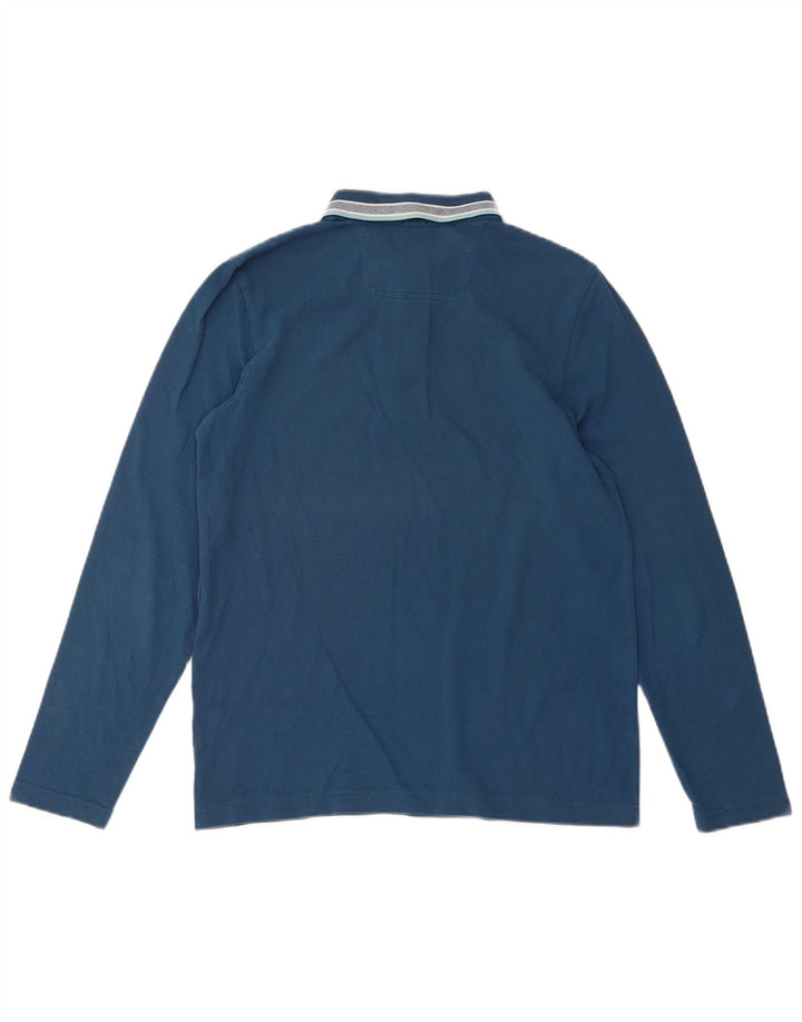 HUGO BOSS Polo à manches longues coupe classique pour hommes, petit bleu