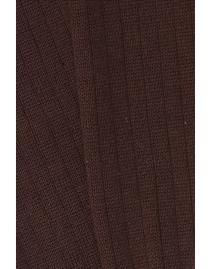 veste en cuir tricoté femme vintage IT 44 Brun moyen