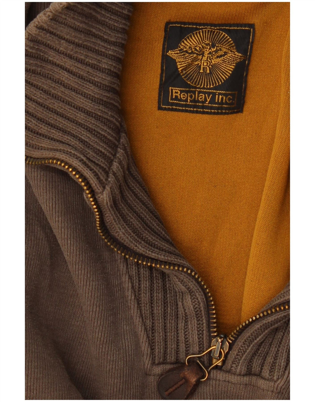 REPLAY Pull Col Zippé Homme Gris Moyen