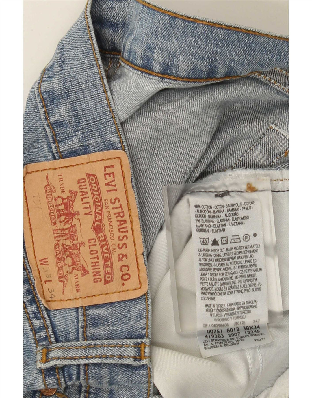 Levi's Jean Droit Homme W38 L34 Bleu Coton