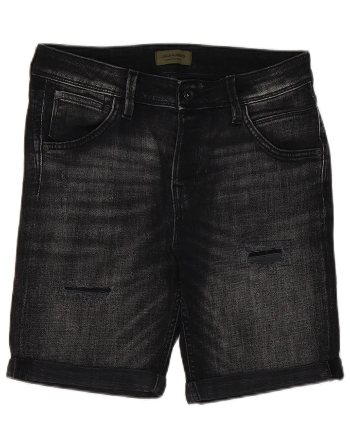 Jack & Jones Short en jean vieilli pour homme Small W29 Noir