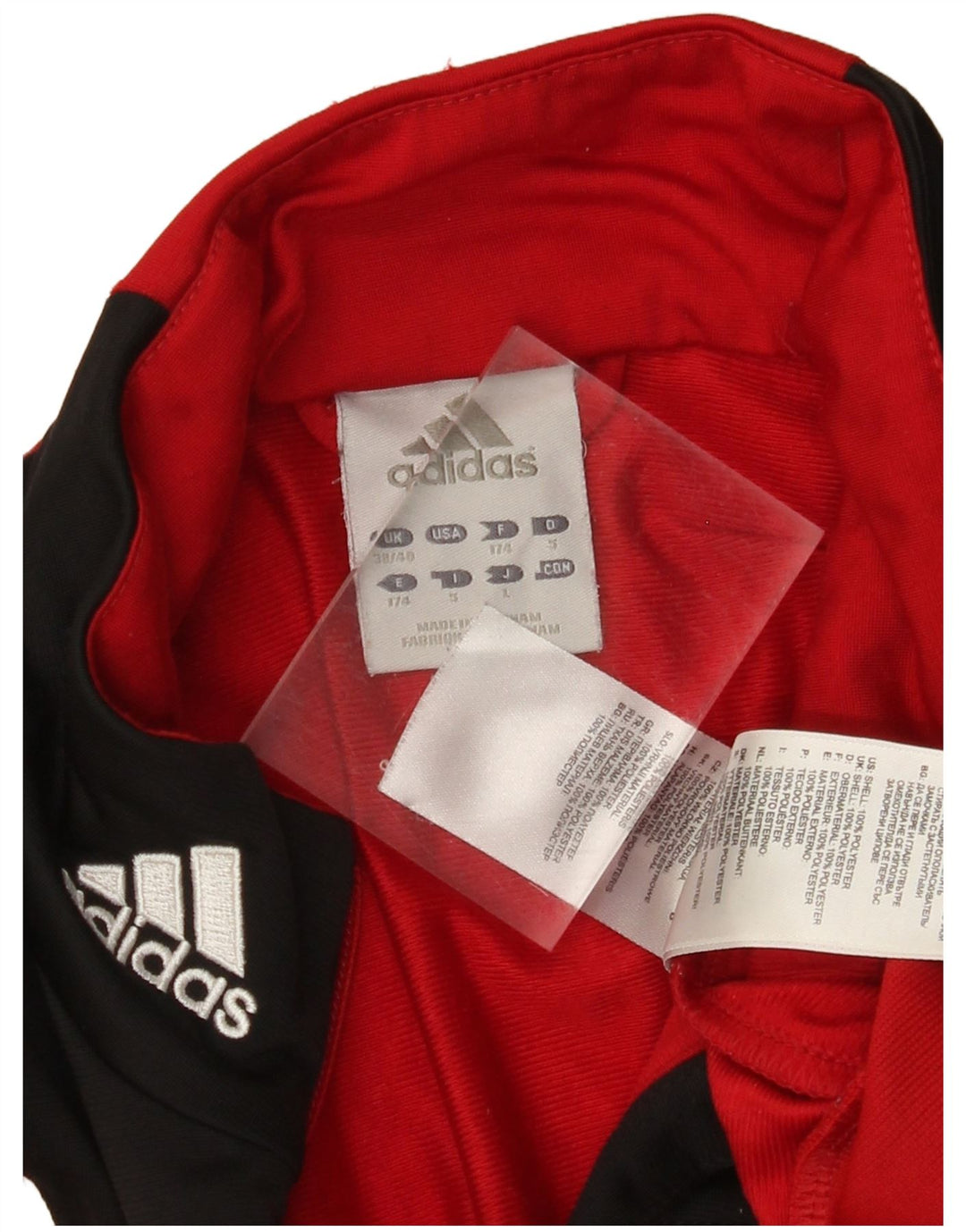 ADIDAS Veste de survêtement pour homme UK 38/40 Polyester color block rouge moyen
