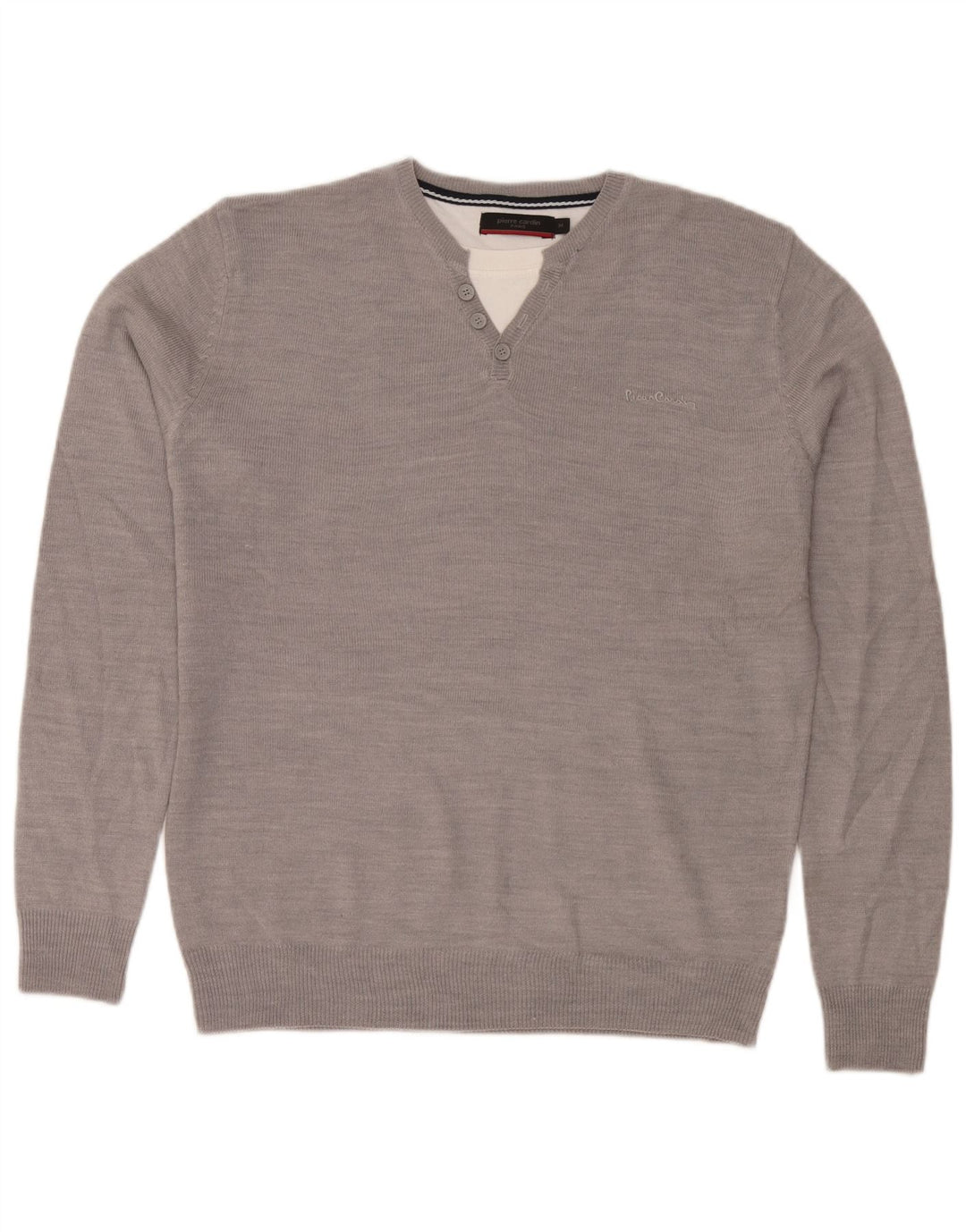 Pierre Cardin Pull Col Rond Homme Gris Moyen Acrylique