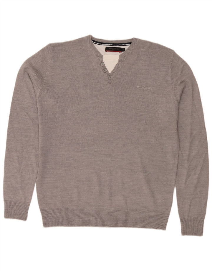 Pierre Cardin Pull Col Rond Homme Gris Moyen Acrylique