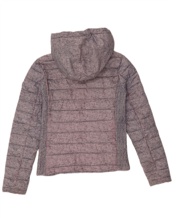 Superdry Veste matelassée à capuche pour femme UK 8 XS Gris Colorblock Polyester