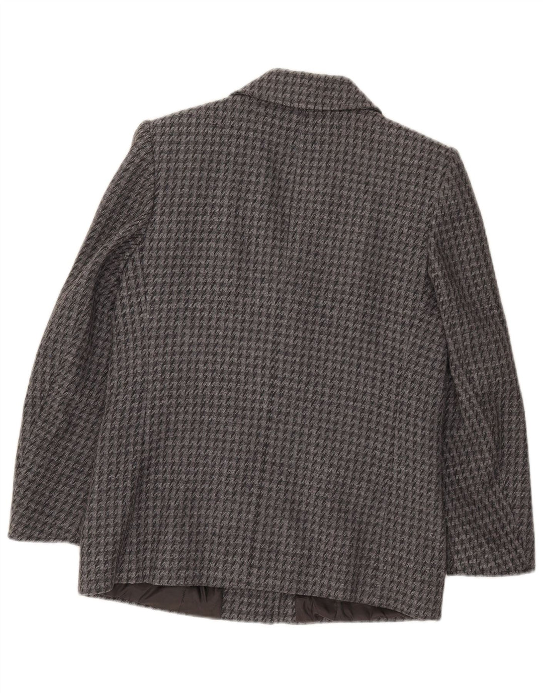 vintage Femme 2 Bouton Blazer Veste IT 43 Pied-de-poule Gris Moyen