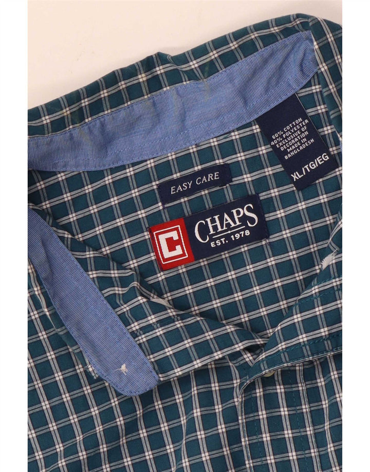 Chaps Chemise Homme XL Vert Carreaux Coton