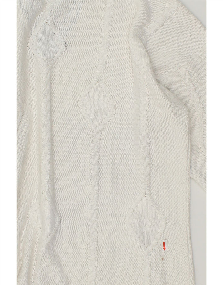 VINTAGE Womens V-Neck Jumper Sweater UK 16 Large White Vintage Vintage and Second-Hand Vintage from Messina Hembry 