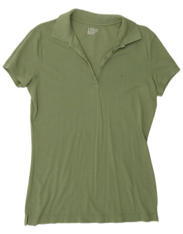 Benetton Polo Femme UK 16 Large Vert Coton