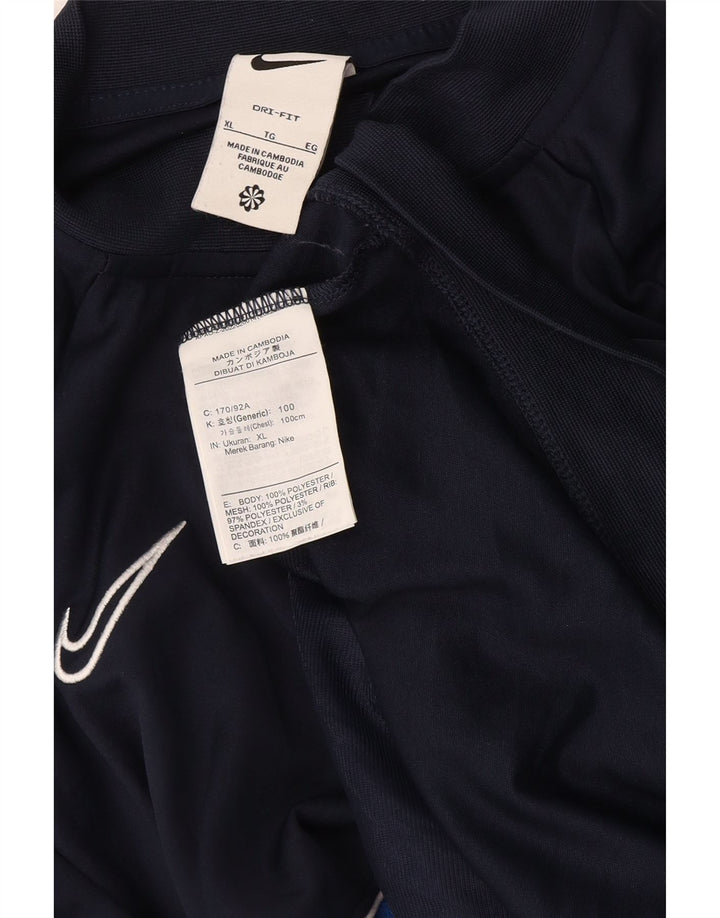Nike Hommes Dri Fit Survêtement Top Veste XL Bleu Marine Colorblock Polyester