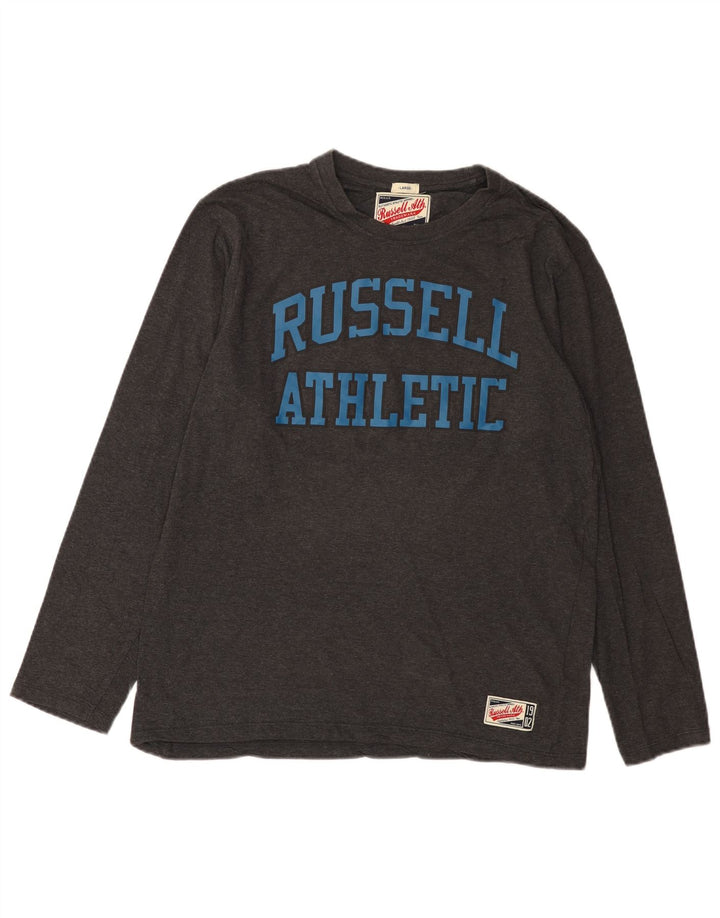 Russell Athletic Haut graphique à manches longues pour homme en coton gris Taille L