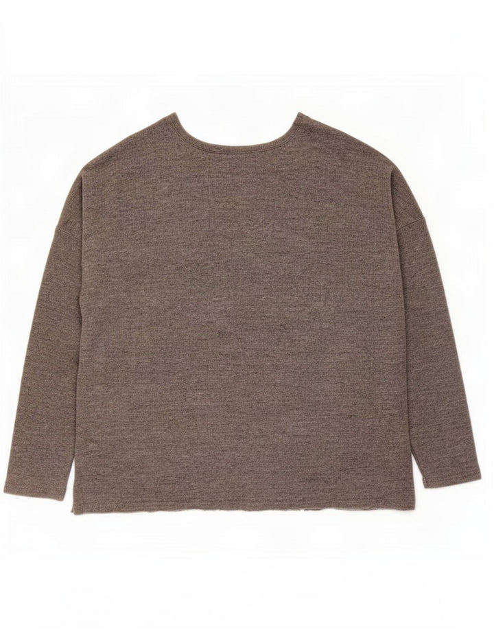 Zara Femme Haut Oversize Manches Longues UK 14 Gris Moyen