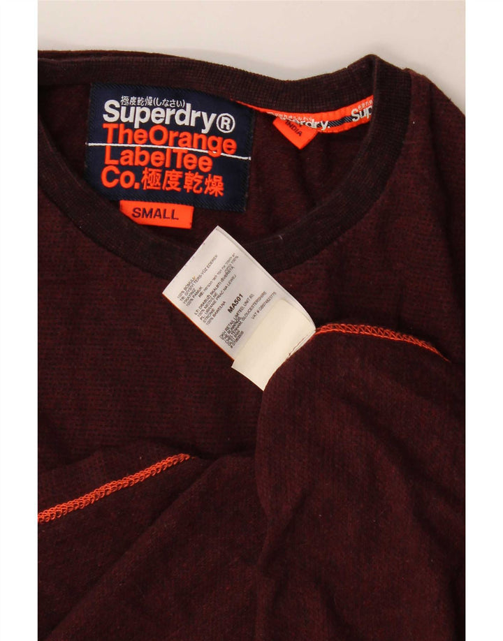Superdry Haut à manches longues en coton bordeaux pour homme