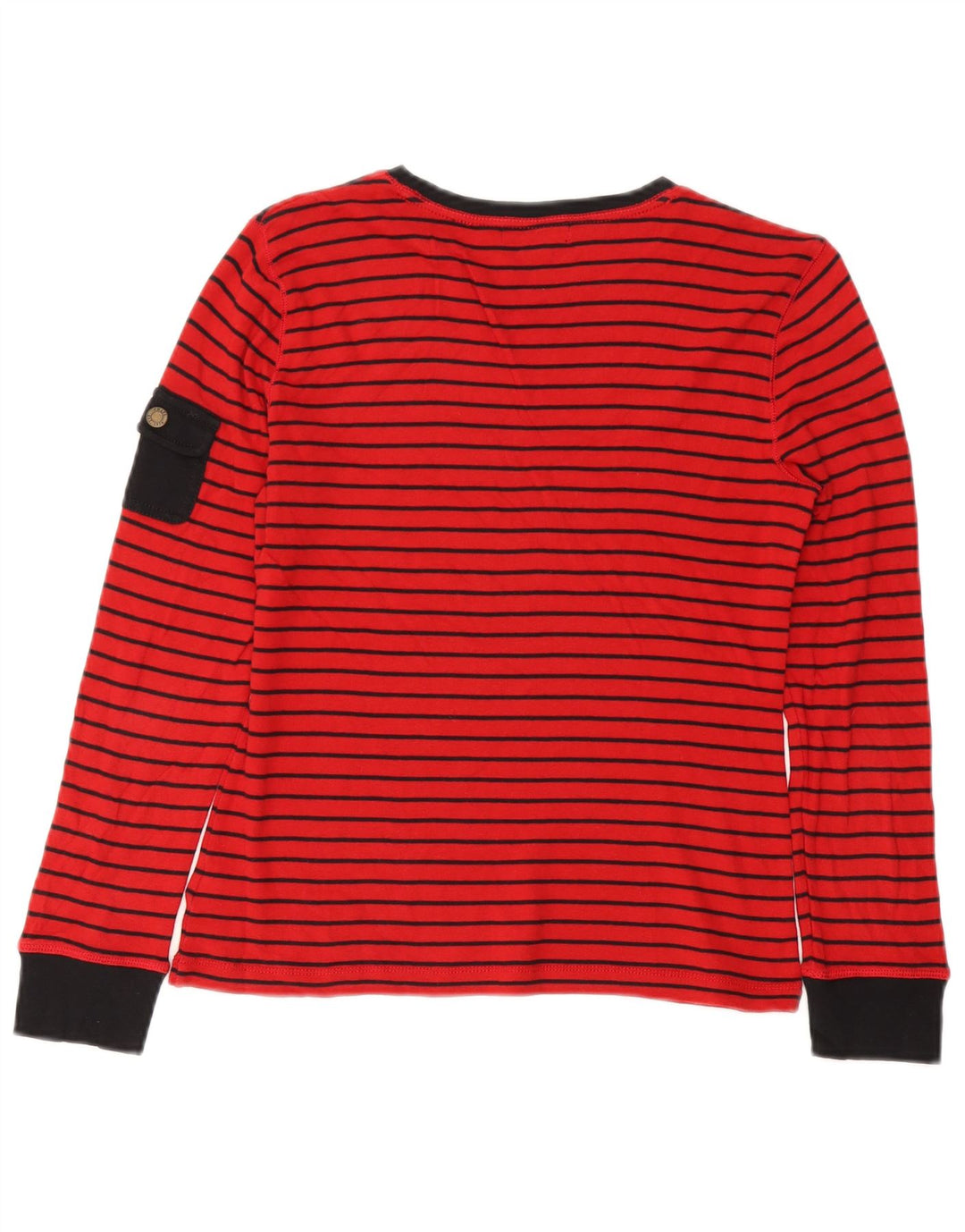 CHAPS Top Femme Manches Longues UK 42 Coton Rayé Rouge Moyen